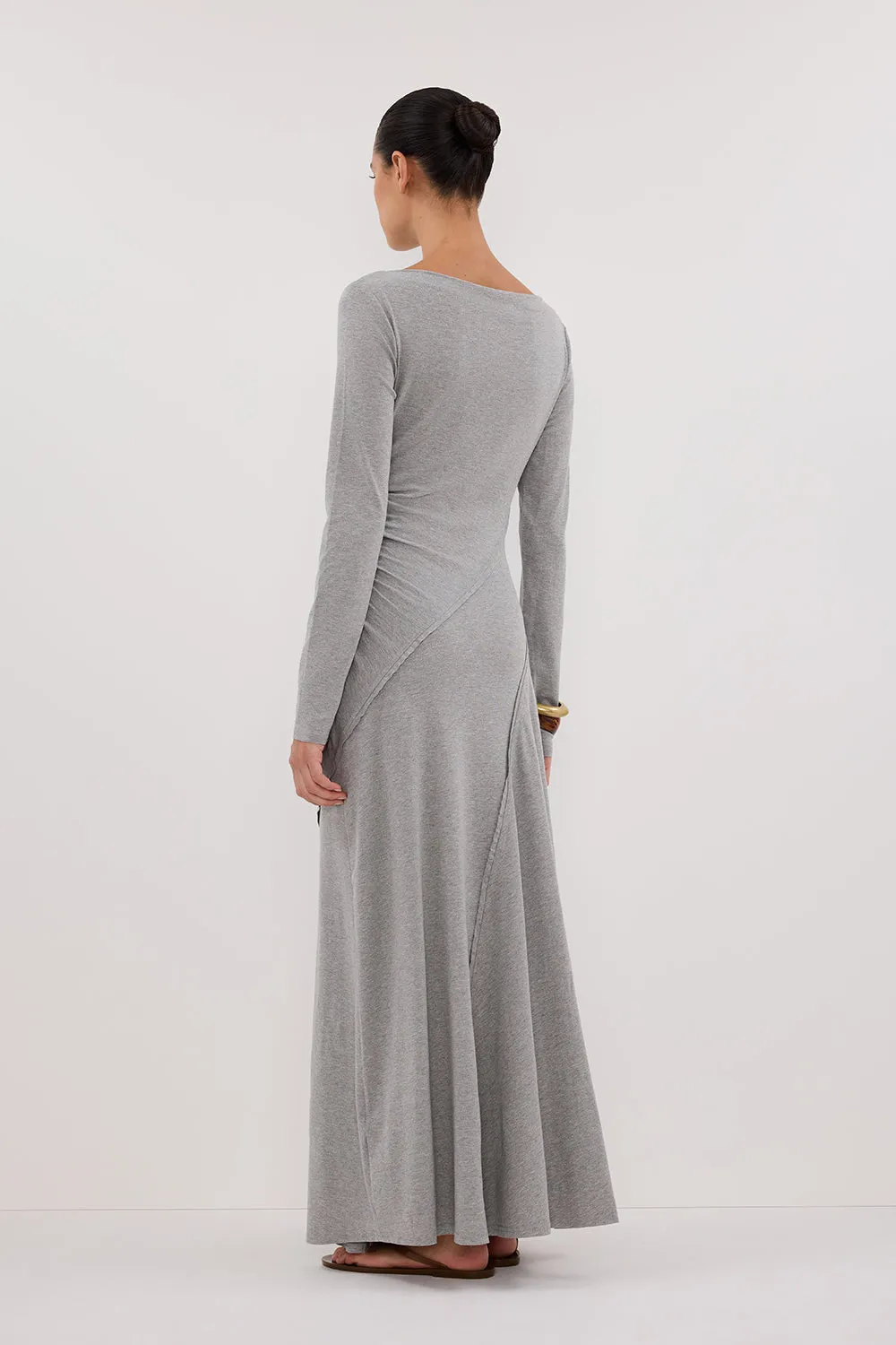 HADLEY SILVER LONG SLEEVE KNIT MAXI DRESS sold by Dissh product image thumbnail 4
