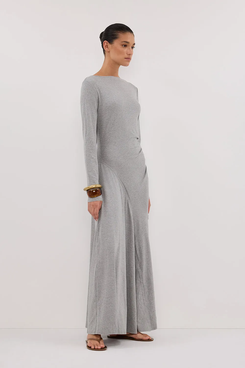 HADLEY SILVER LONG SLEEVE KNIT MAXI DRESS sold by Dissh product image thumbnail 3
