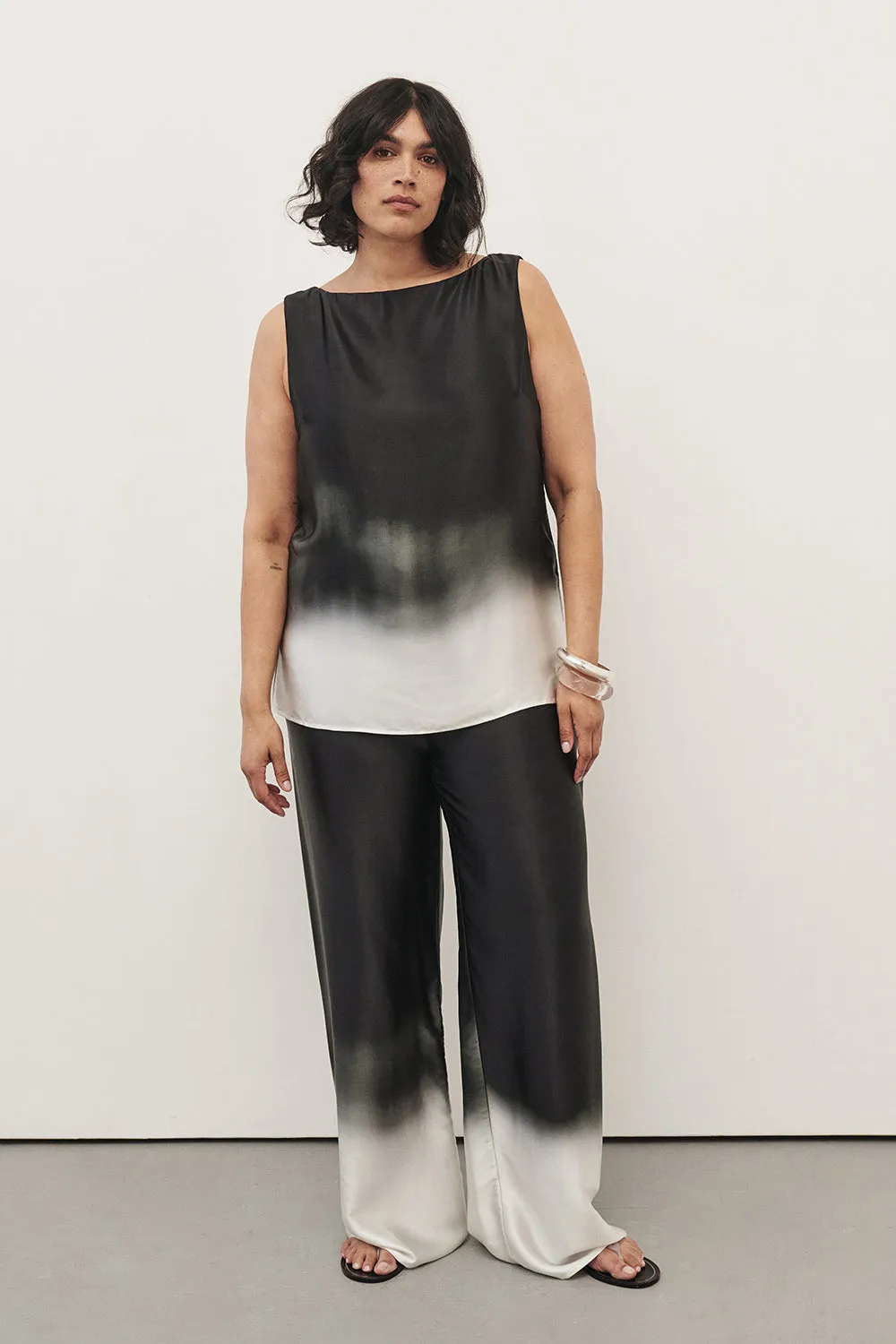 HUXLEY OMBRE SILK TOP sold by Dissh