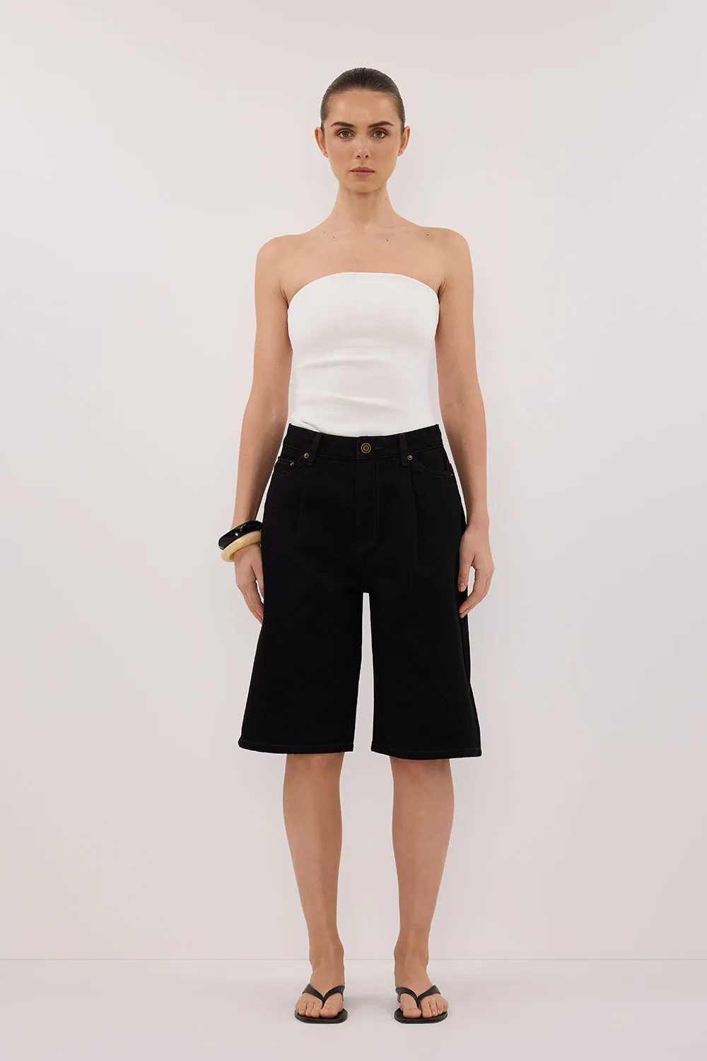 JACK JET BLACK DENIM BERMUDA SHORT sold by Dissh