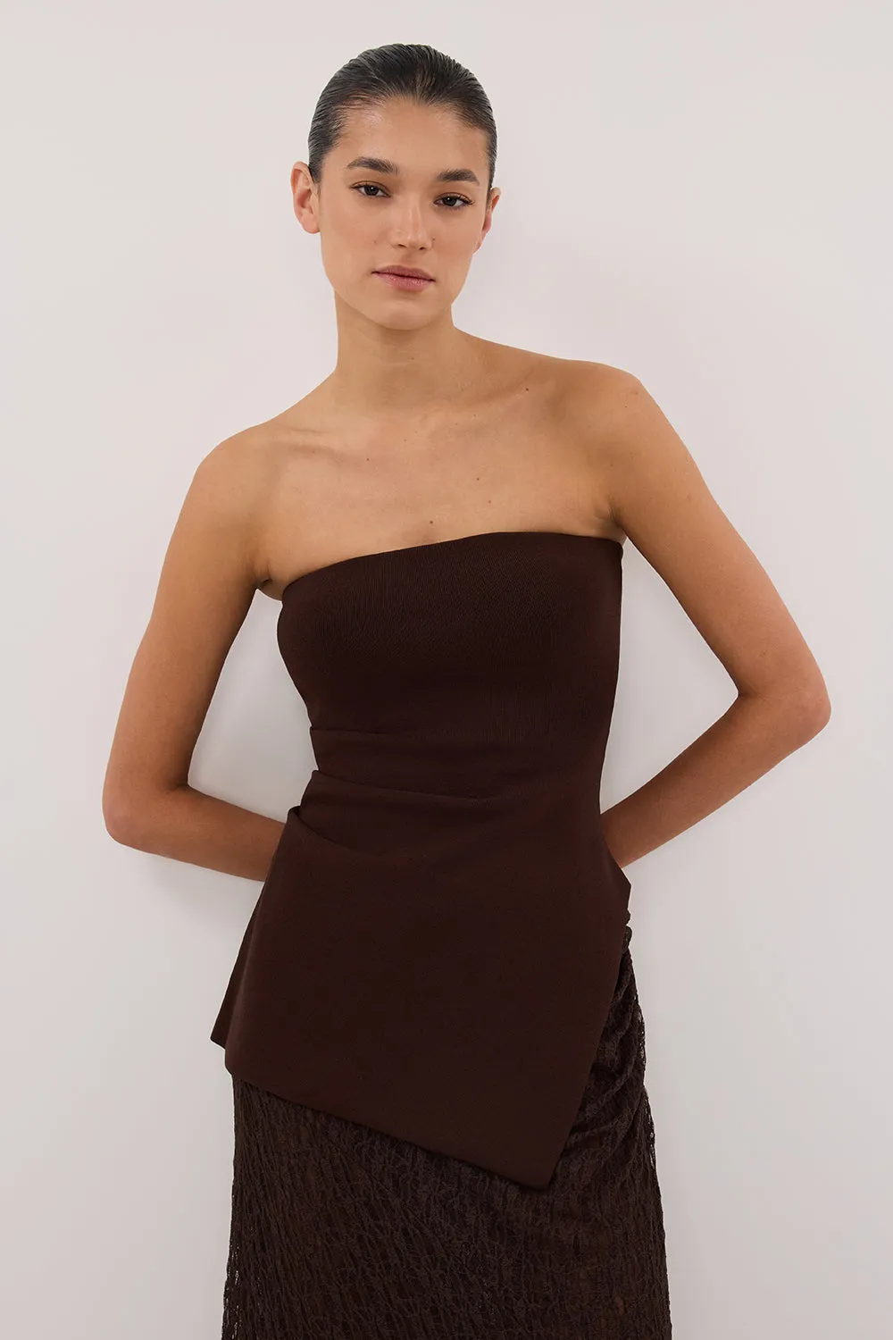 LUKE CHOC LONGLINE BANDEAU TOP sold by Dissh product image thumbnail 4
