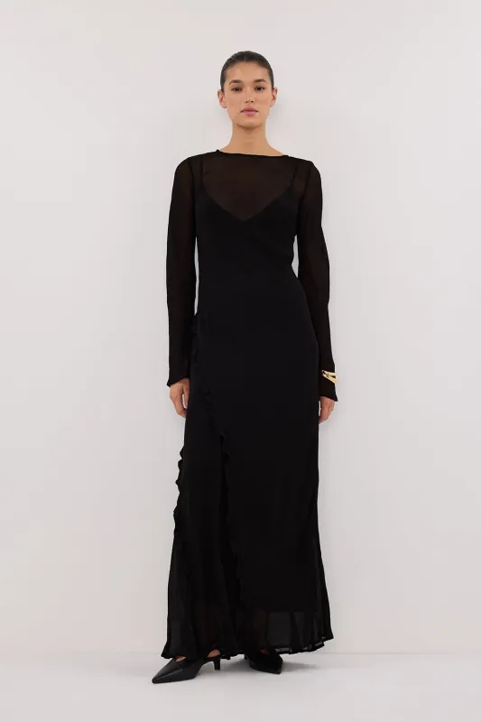 MARISSA BLACK LONG SLEEVE MAXI DRESS sold by Dissh