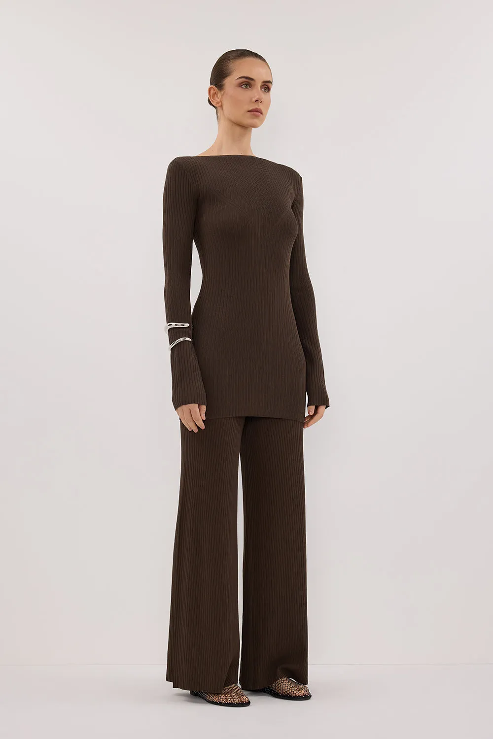 JOY DARK OLIVE KNIT PANT sold by Dissh product image thumbnail 3