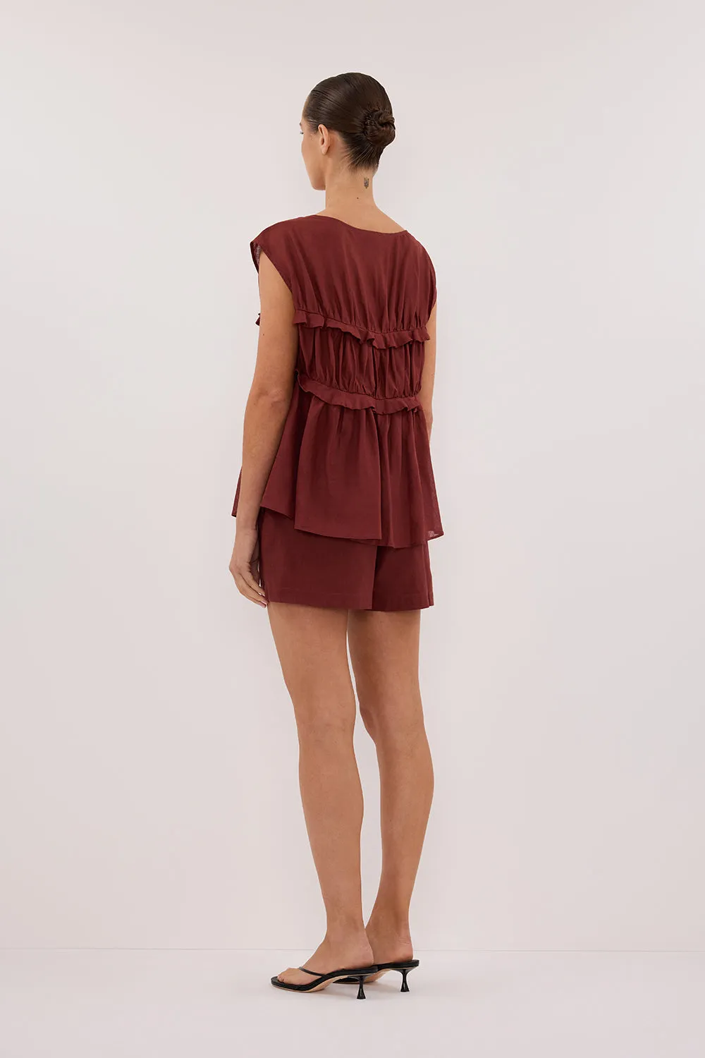 QUINN SAHARA LINEN RUFFLE TOP sold by Dissh product image thumbnail 5