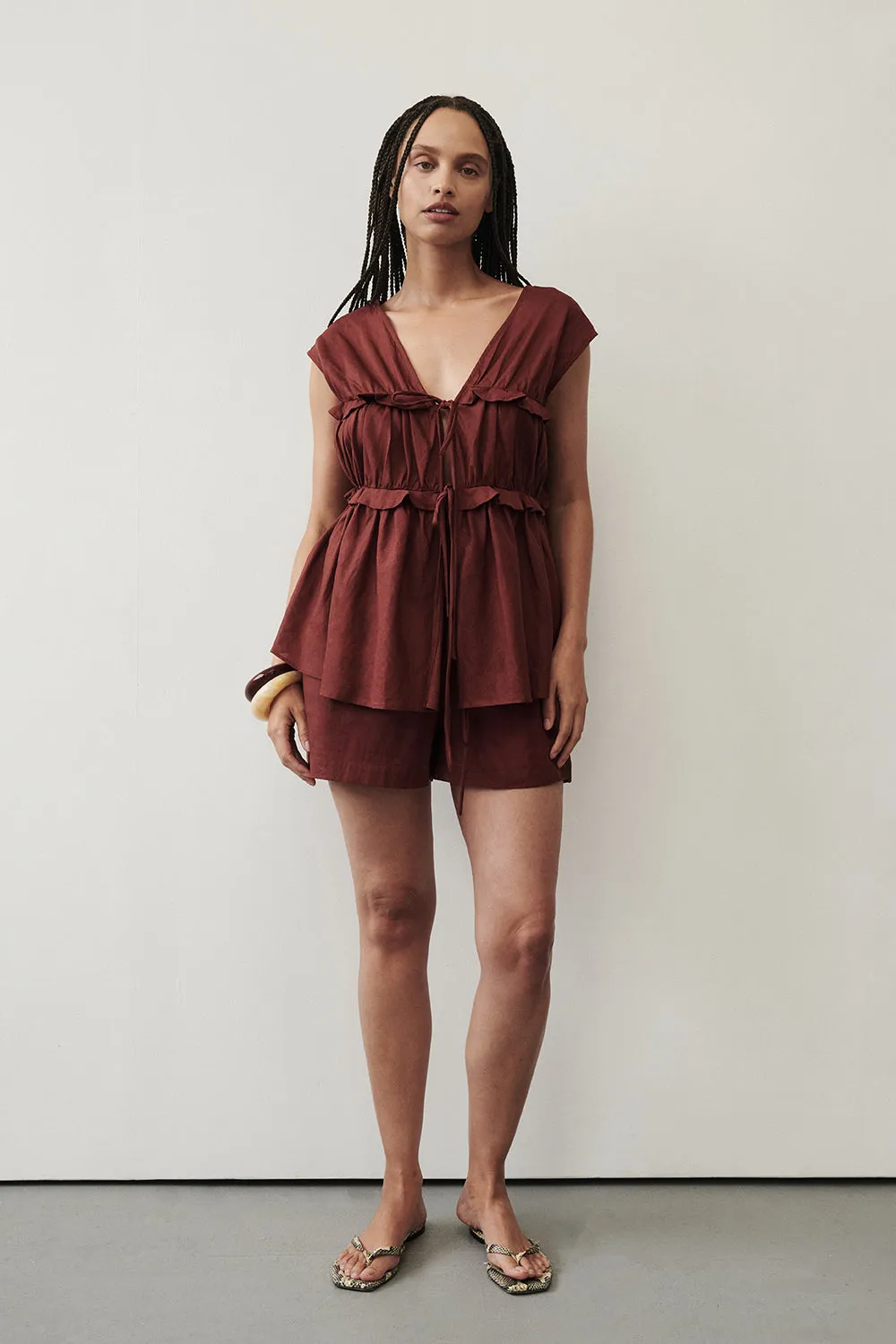 QUINN SAHARA LINEN SHORT sold by Dissh