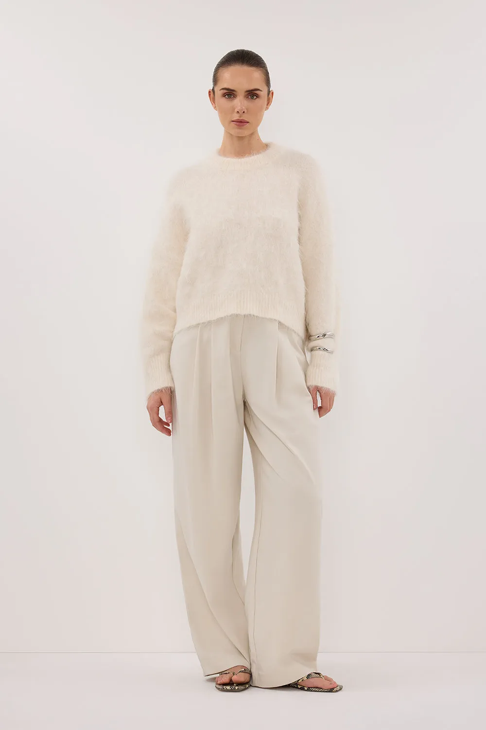 SALMA IVORY TUCK SLEEVE JUMPER sold by Dissh
