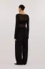 MAE BLACK MESH SPOT LONG SLEEVE TOP sold by Dissh
