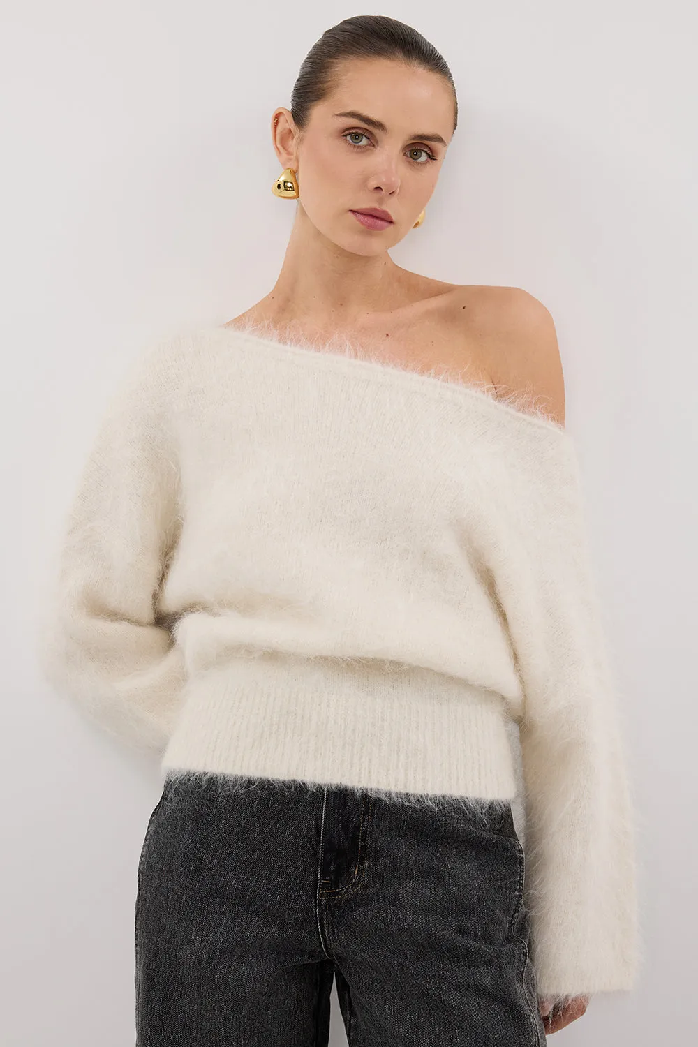 SALMA IVORY ASYM KNIT JUMPER sold by Dissh product image thumbnail 2