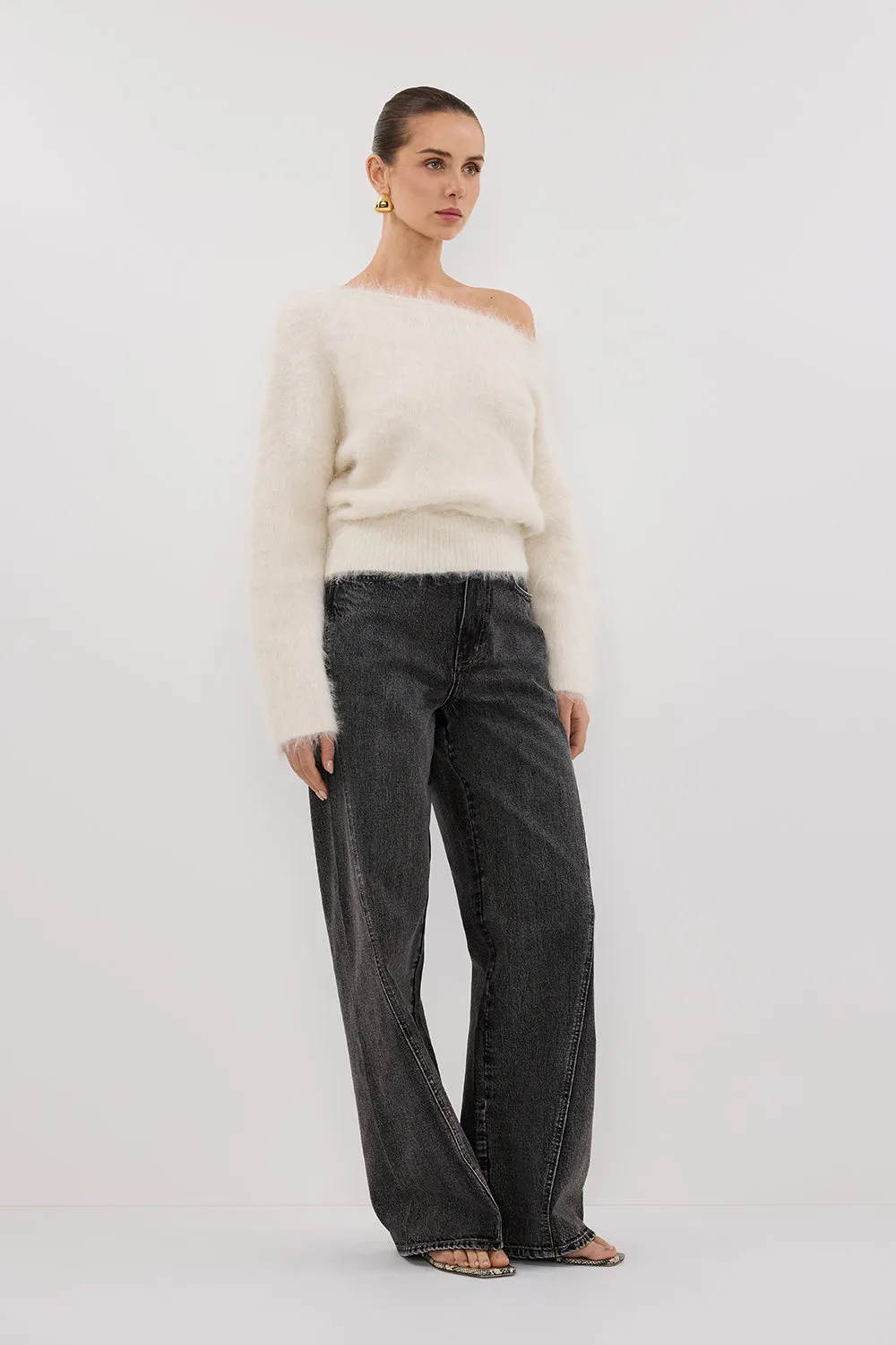 SALMA IVORY ASYM KNIT JUMPER sold by Dissh product image thumbnail 3