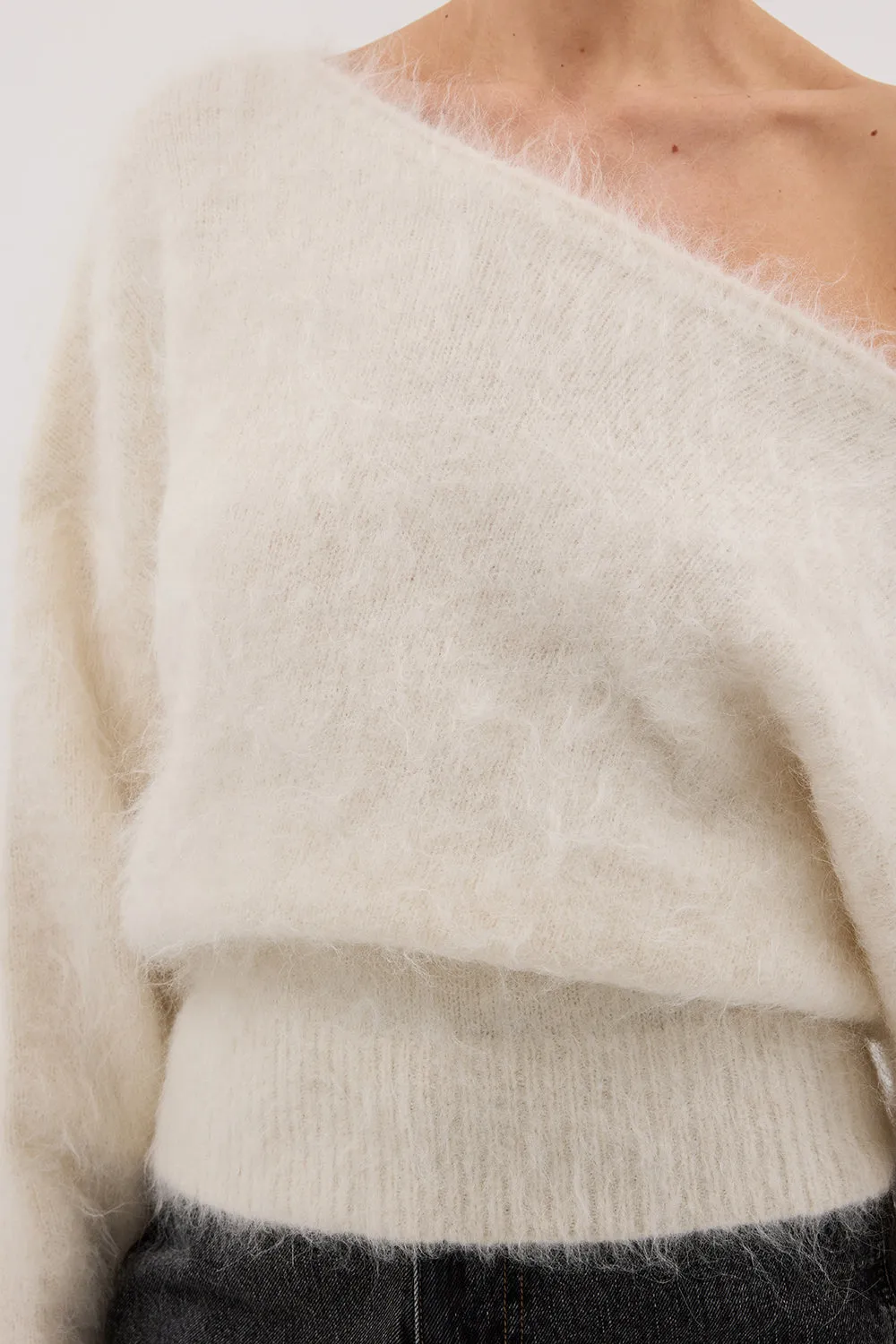 SALMA IVORY ASYM KNIT JUMPER sold by Dissh product image thumbnail 5