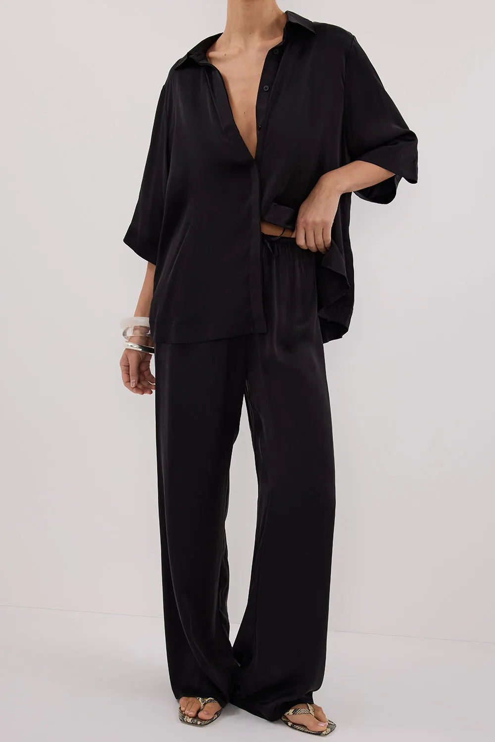 PERCY BLACK SILK PANT sold by Dissh product image thumbnail 2