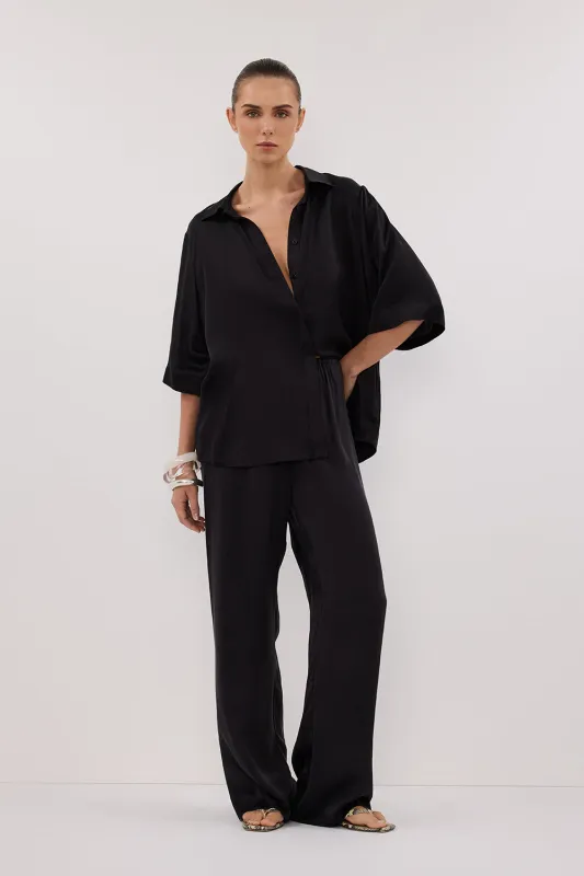 ボトムスその他 Loulou Studio Black straight boucle trousers Loulou Studio Black cotton and linen trousers | TheDoubleF