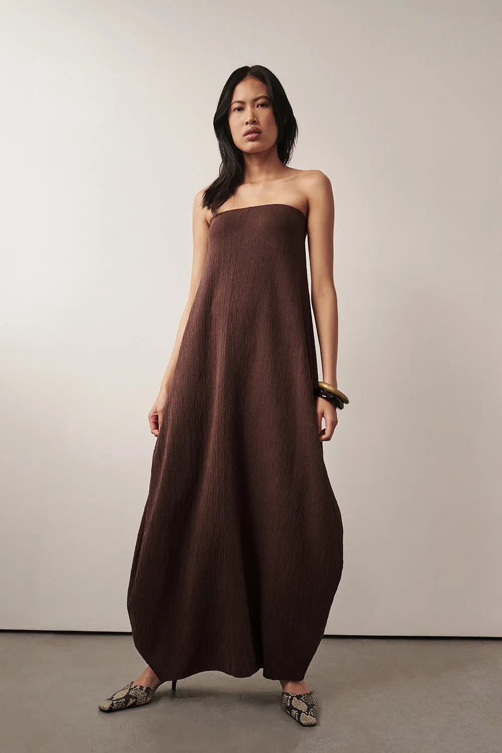 ALIAS CHOC TEXTURED KNIT STRAPLESS MIDI DRESS sold by Dissh