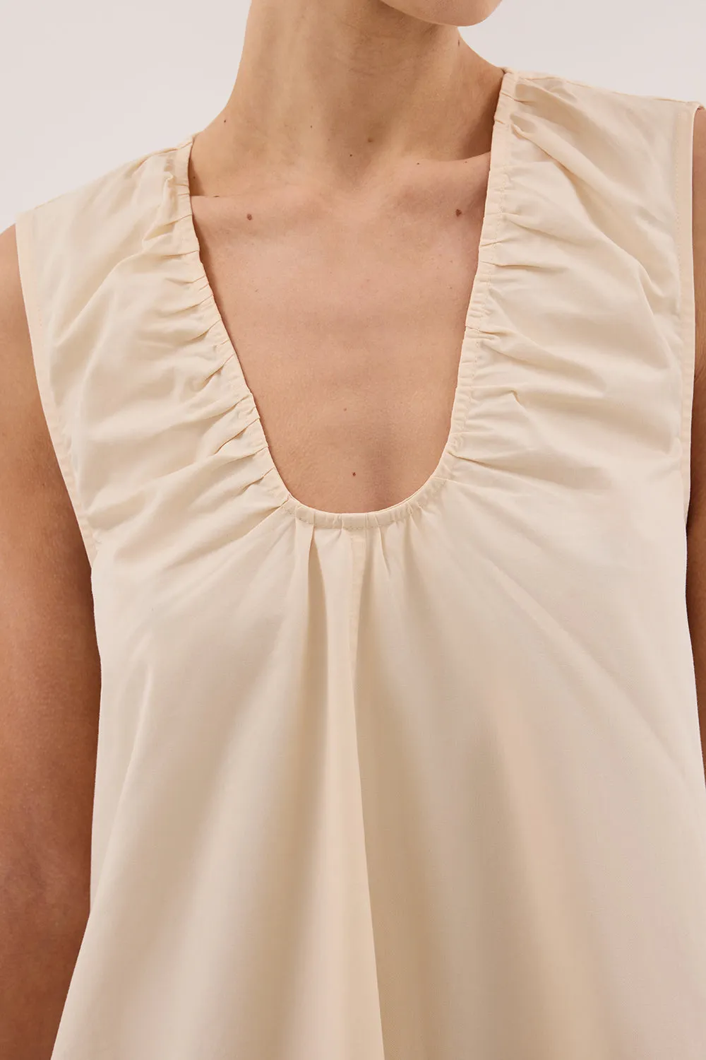 GABBY BUTTERMILK OVERSIZED COTTON MINI DRESS sold by Dissh product image thumbnail 5