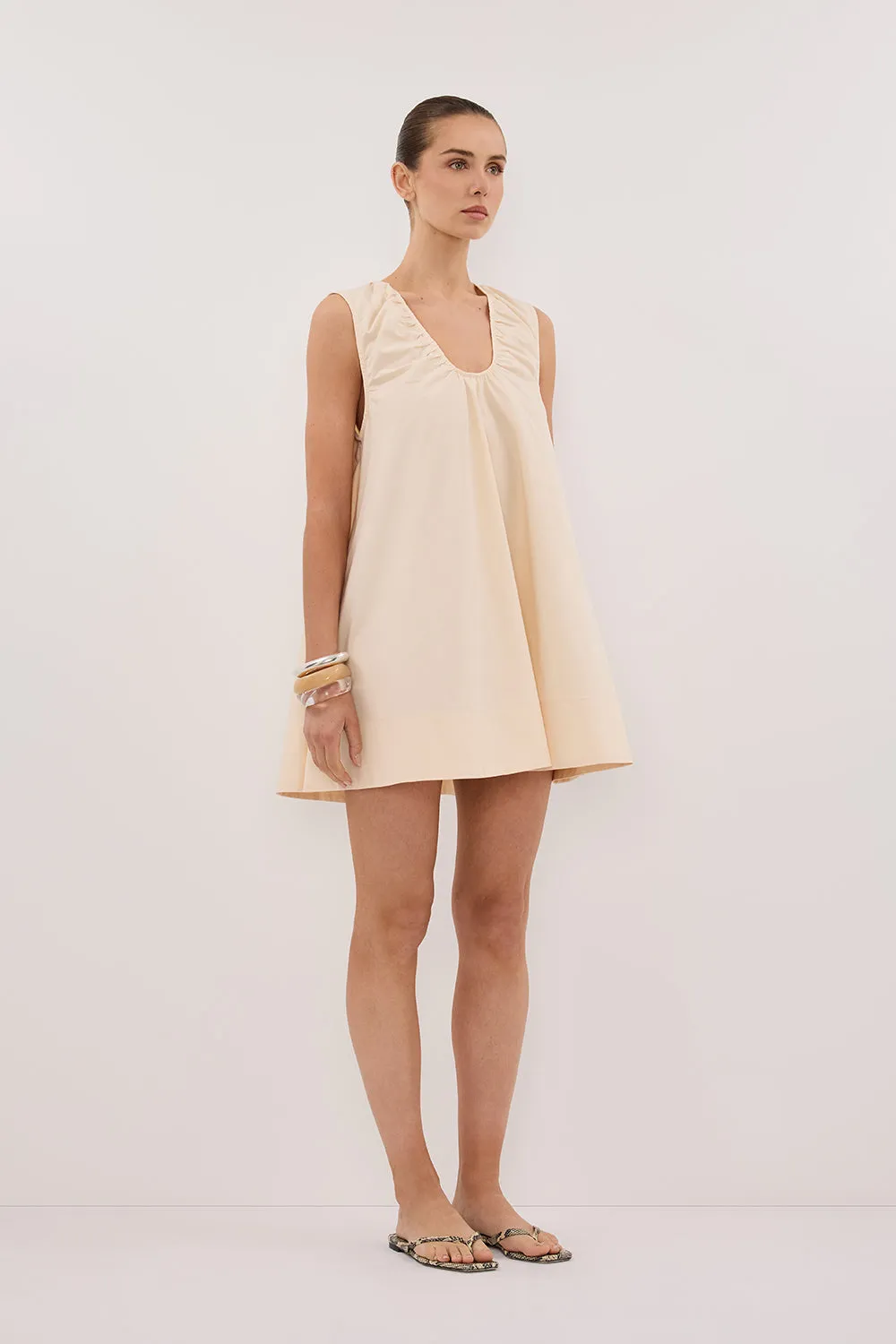 GABBY BUTTERMILK OVERSIZED COTTON MINI DRESS sold by Dissh product image thumbnail 4