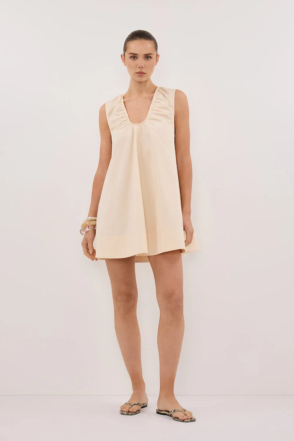 GABBY BUTTERMILK OVERSIZED COTTON MINI DRESS sold by Dissh product image thumbnail 2