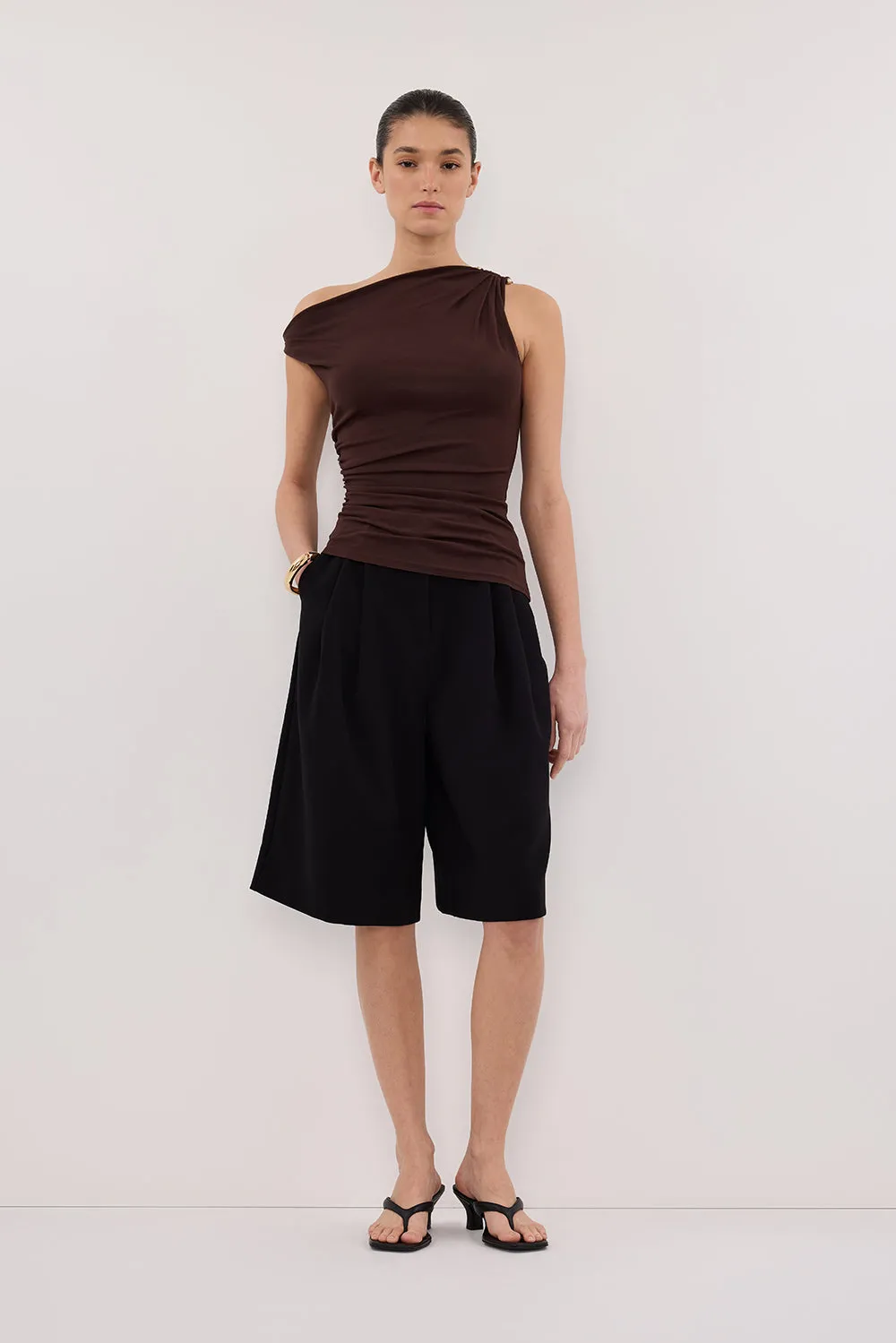 INEZ CHOC ASYM KNIT TOP sold by Dissh product image thumbnail 2