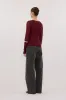NYRA WINE LONG SLEEVE MESH TOP sold by Dissh