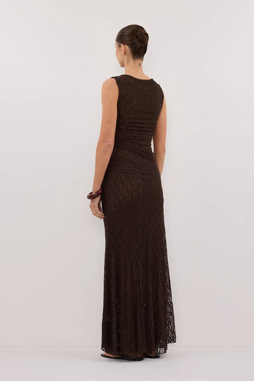 LIZZIE DARK CHOCOLATE SLEEVELESS LACE TOP sold by Dissh product image thumbnail 4