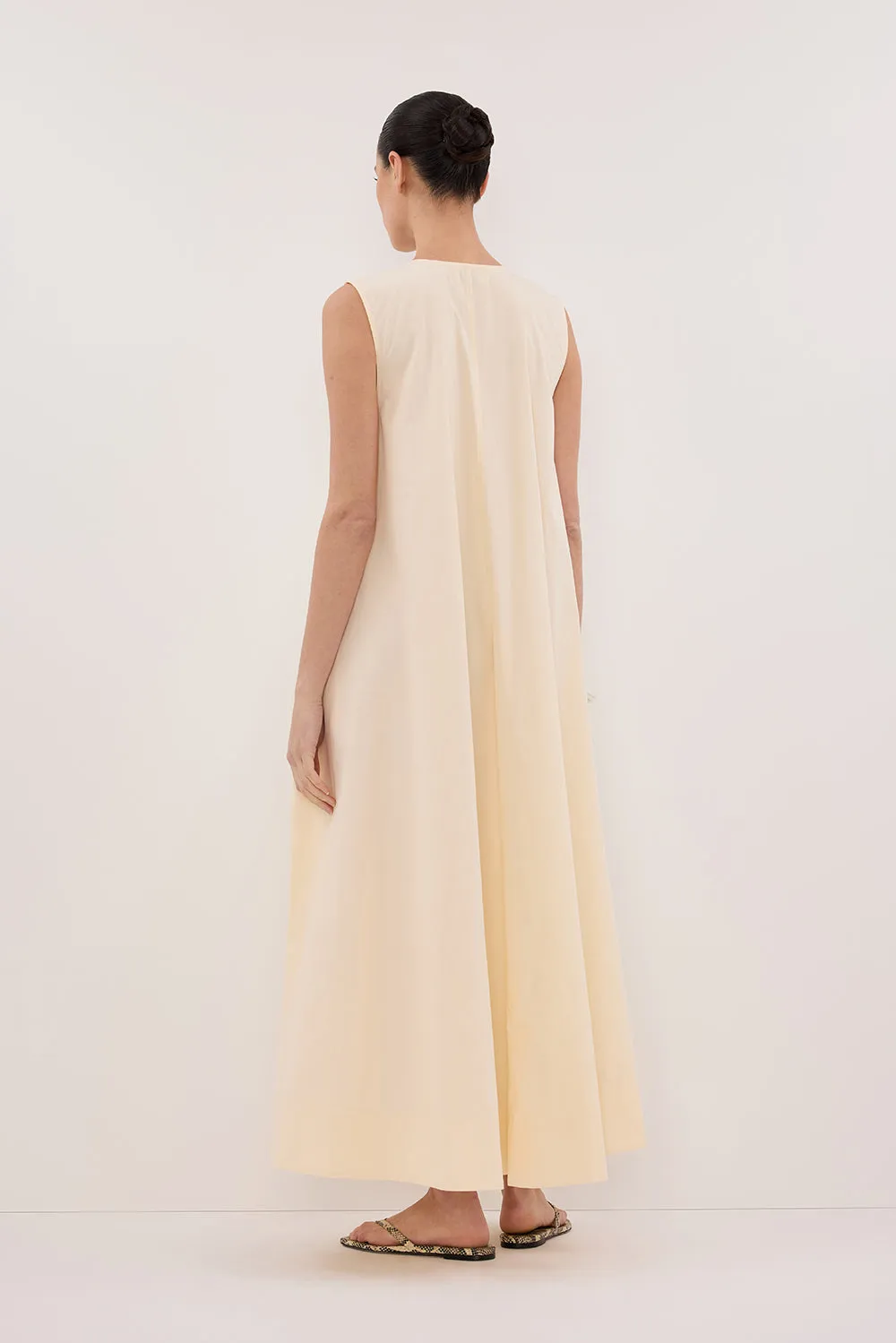 GABBY BUTTERMILK OVERSIZED COTTON MIDI DRESS sold by Dissh product image thumbnail 5