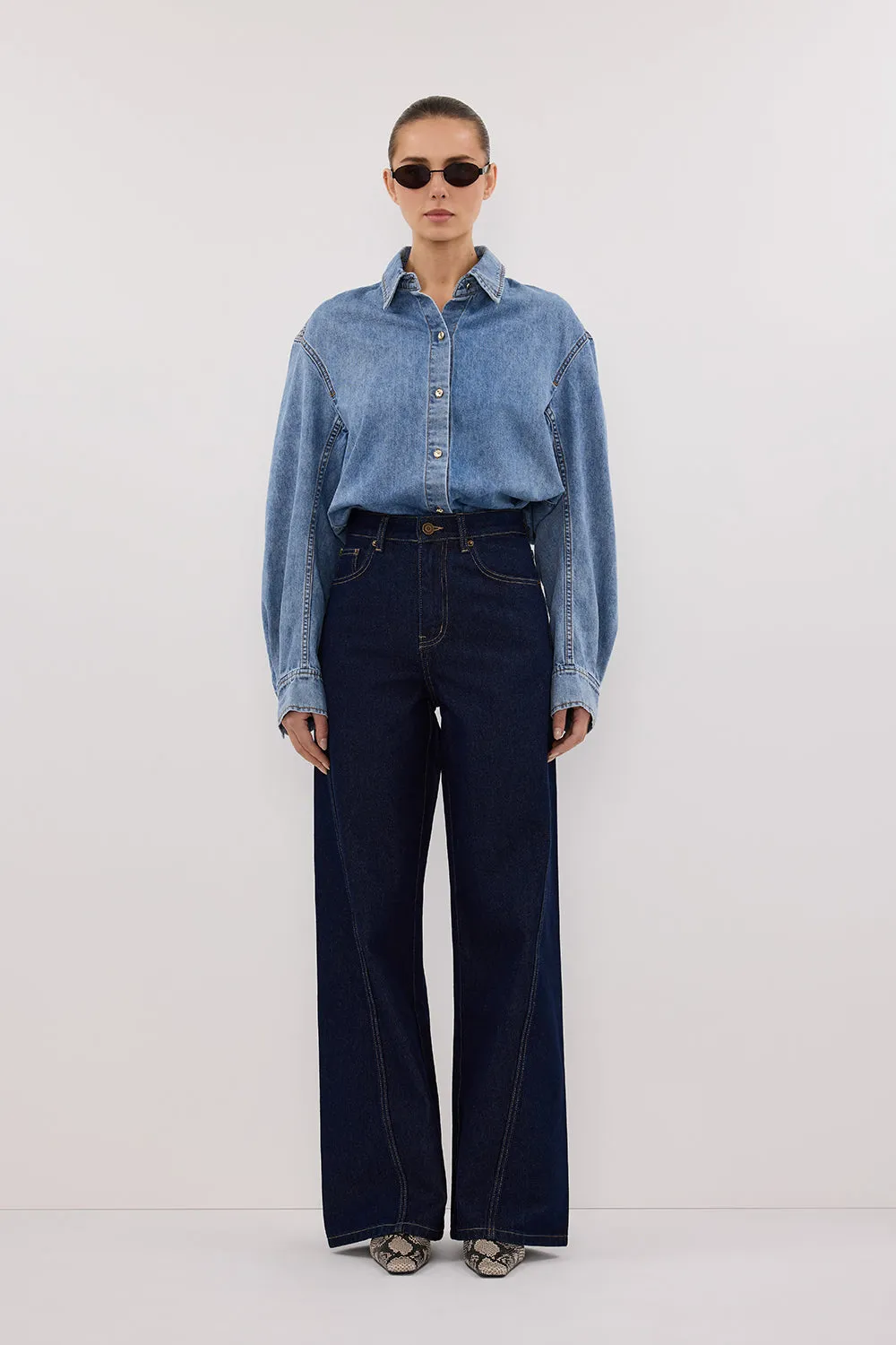 AMARA LIGHT BLUE DENIM SHIRT sold by Dissh product image thumbnail 3