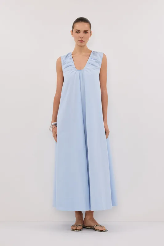 GABBY CORNFLOWER OVERSIZED COTTON MIDI DRESS sold by Dissh