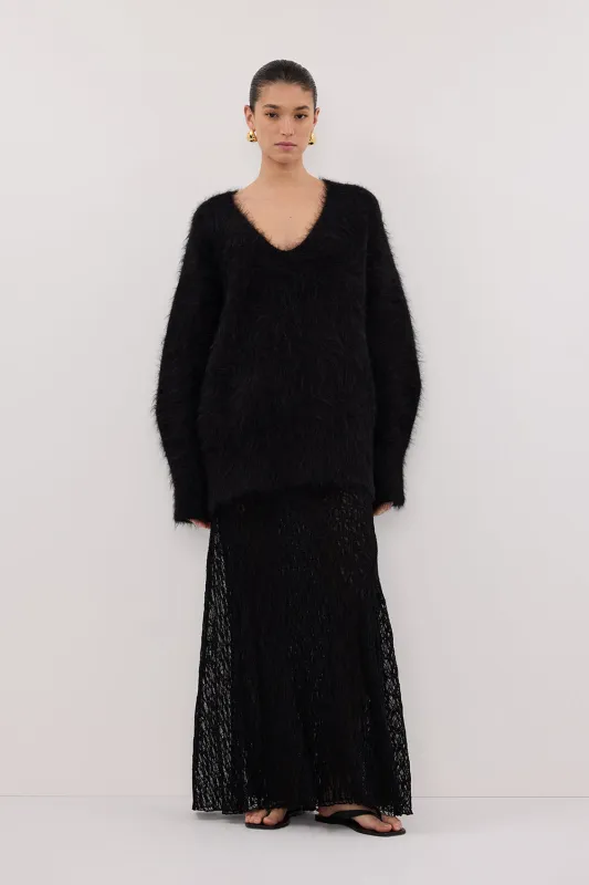 LIZZIE BLACK LAYERED LACE SKIRT sold by Dissh