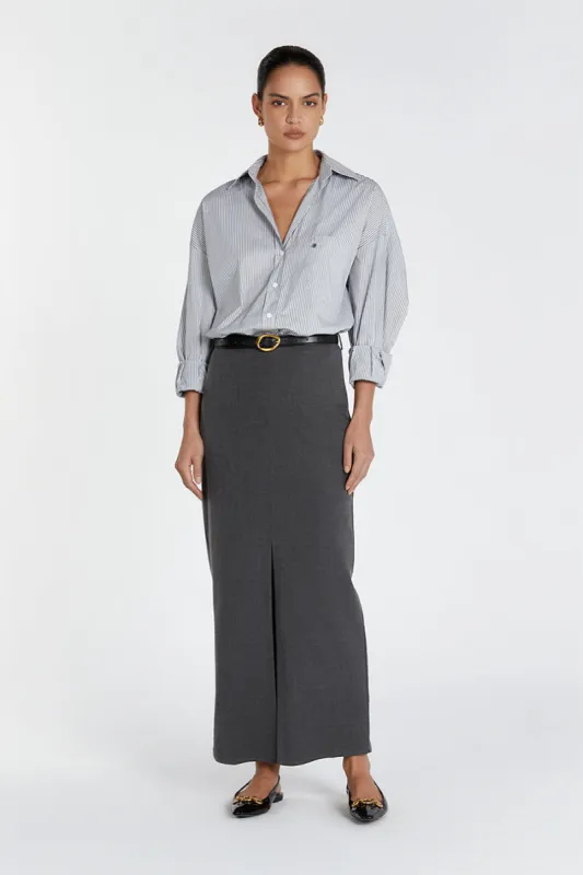 DREW CHARCOAL SPLIT MIDI SKIRT sold by Dissh