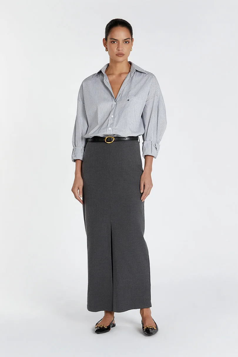 DREW CHARCOAL SPLIT MIDI SKIRT sold by Dissh