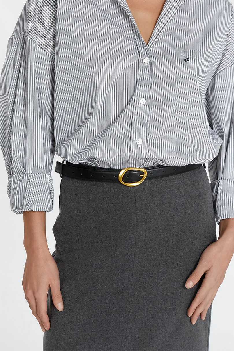 DREW CHARCOAL SPLIT MIDI SKIRT sold by Dissh product image thumbnail 5