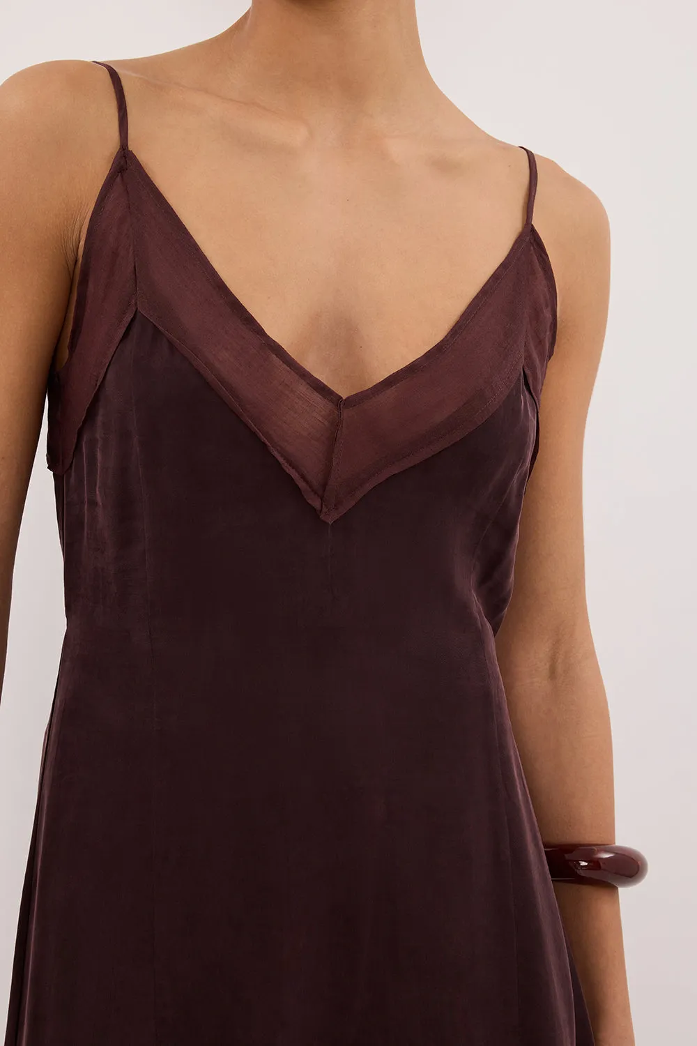 MILLIE WALNUT CUPRO SLEEVELESS MIDI DRESS sold by Dissh product image thumbnail 4