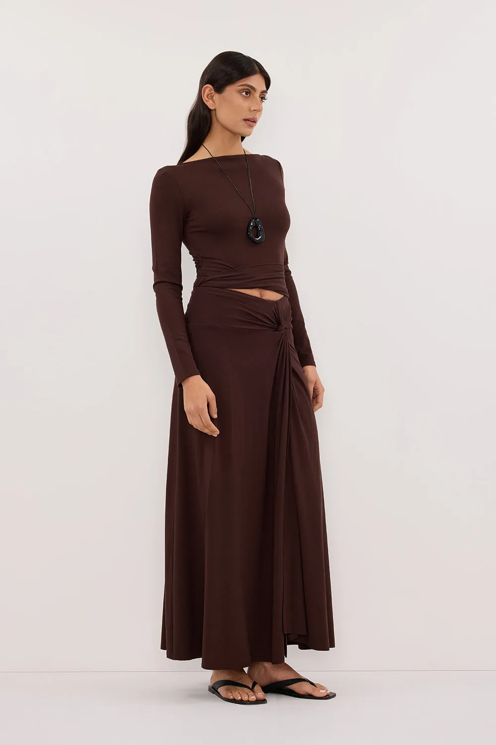 HADLEY CHOC TWIST MIDI SKIRT sold by Dissh product image thumbnail 4