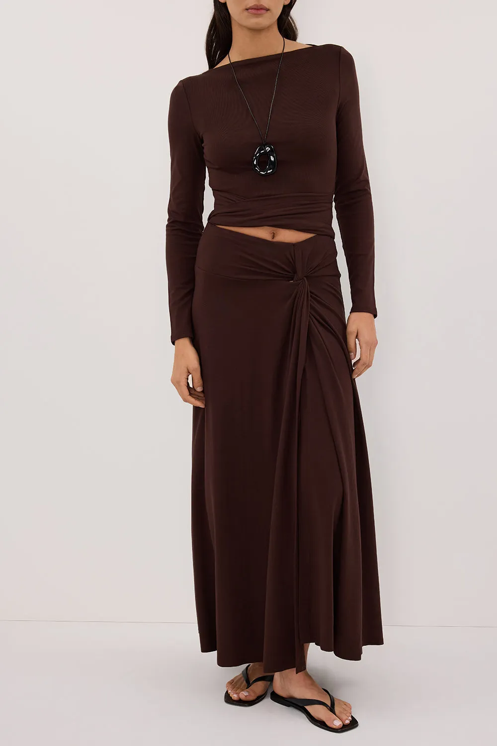 HADLEY CHOC TWIST MIDI SKIRT sold by Dissh product image thumbnail 3