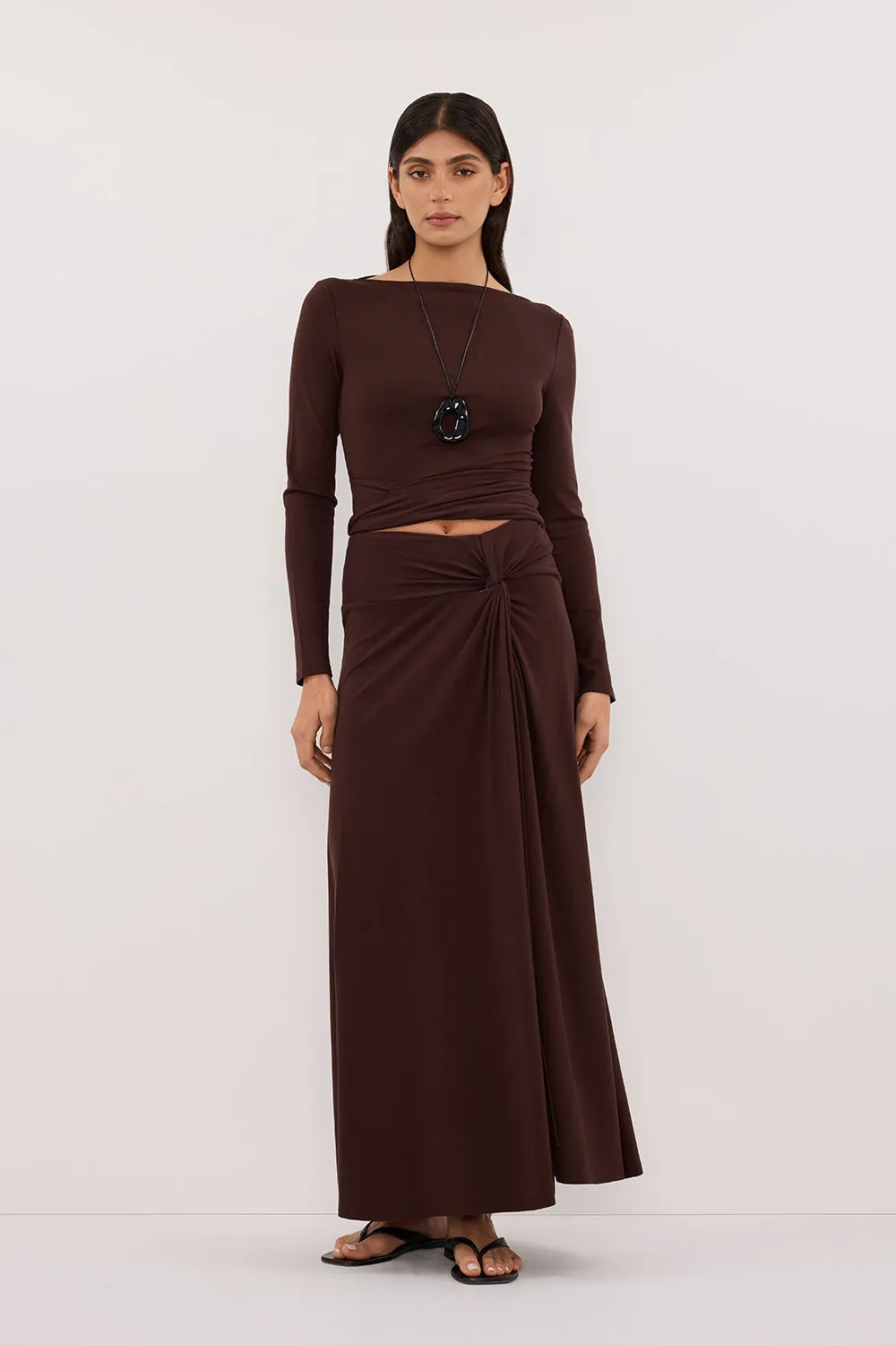 HADLEY CHOC TWIST MIDI SKIRT sold by Dissh product image thumbnail 2