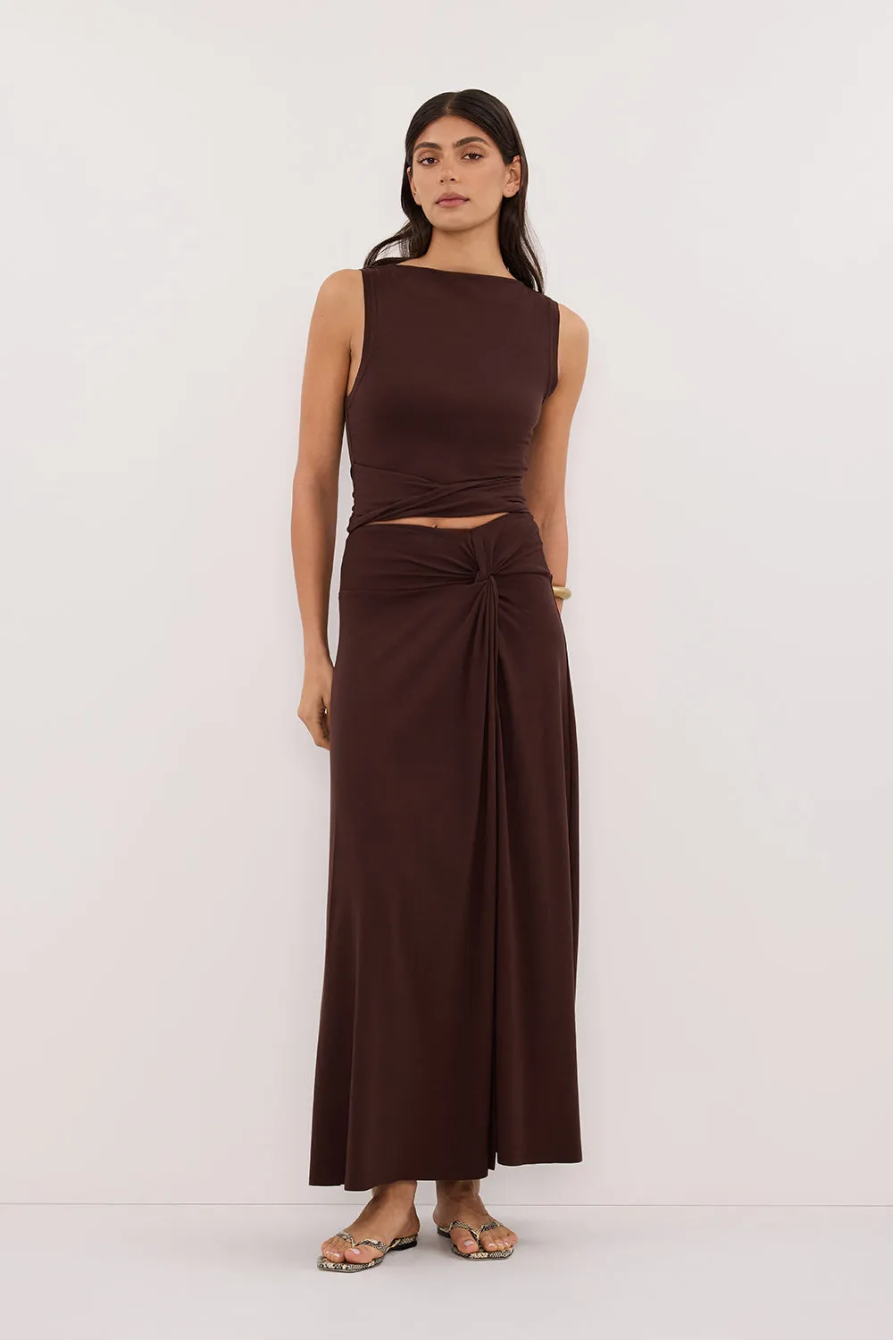 HADLEY CHOC SLEEVELESS TWIST TOP sold by Dissh product image thumbnail 2