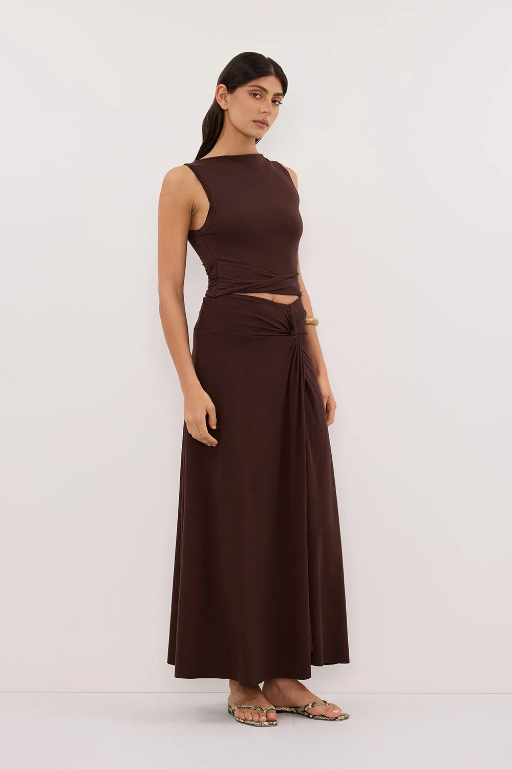 HADLEY CHOC SLEEVELESS TWIST TOP sold by Dissh product image thumbnail 4