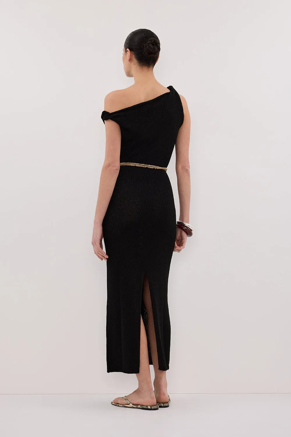 KARA BLACK KNIT SLEEVELESS MIDI DRESS sold by Dissh product image thumbnail 5