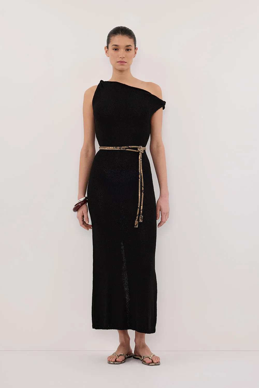 KARA BLACK KNIT SLEEVELESS MIDI DRESS sold by Dissh product image thumbnail 2