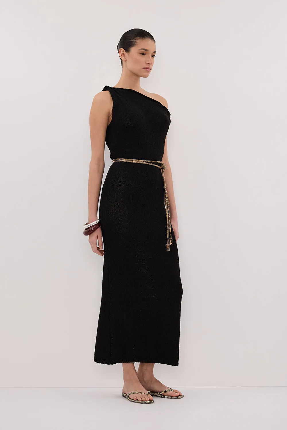 KARA BLACK KNIT SLEEVELESS MIDI DRESS sold by Dissh product image thumbnail 4
