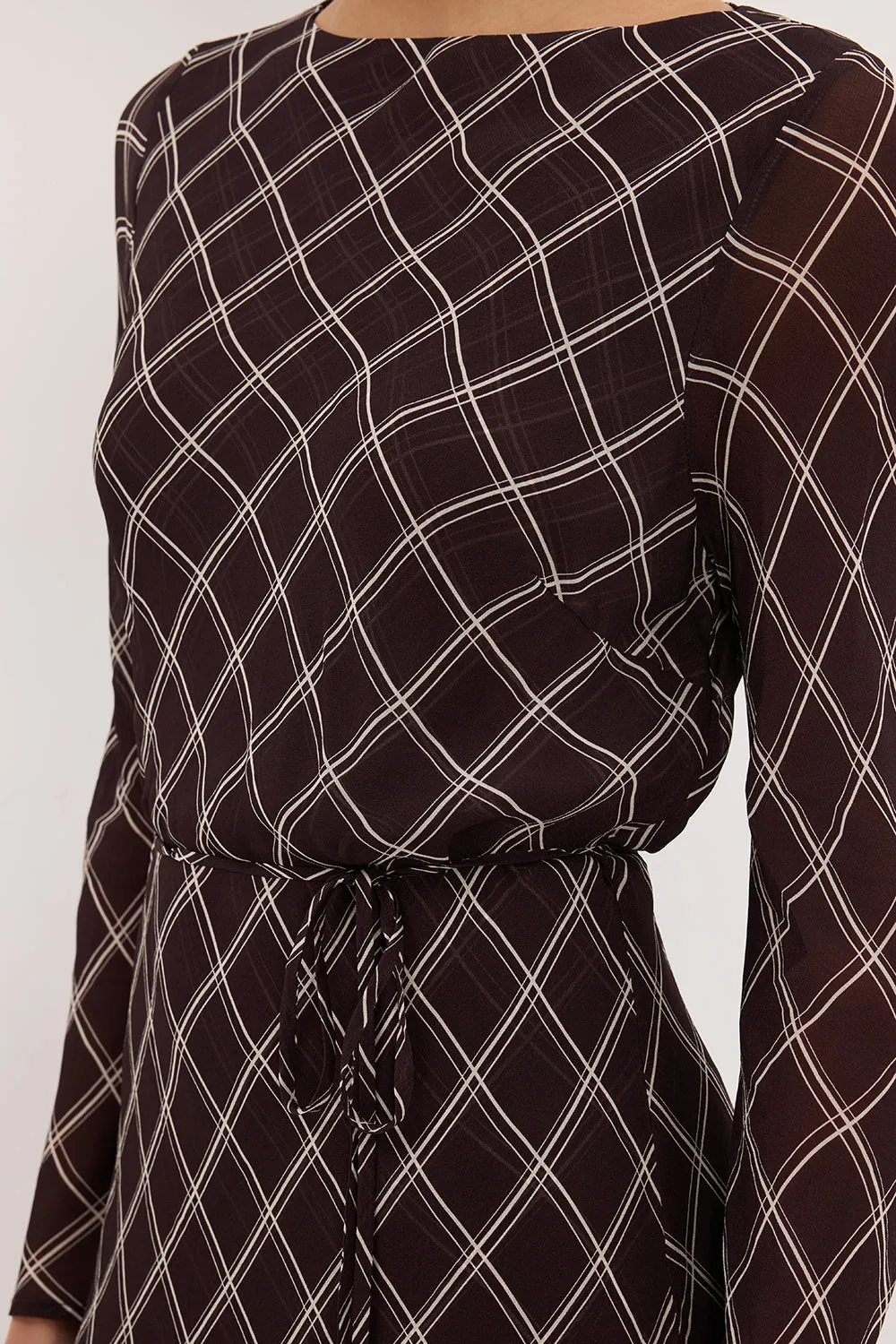 ARLINGTON CHOC LONG SLEEVE BOAT NECK MINI DRESS sold by Dissh product image thumbnail 5