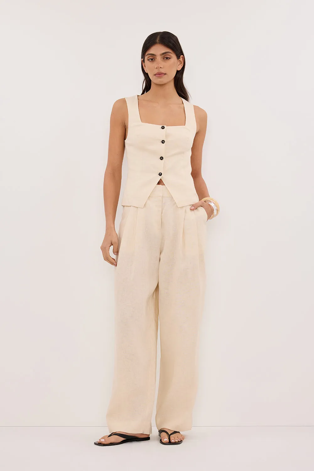 FRAN SANDSTONE LINEN PANT sold by Dissh product image thumbnail 2