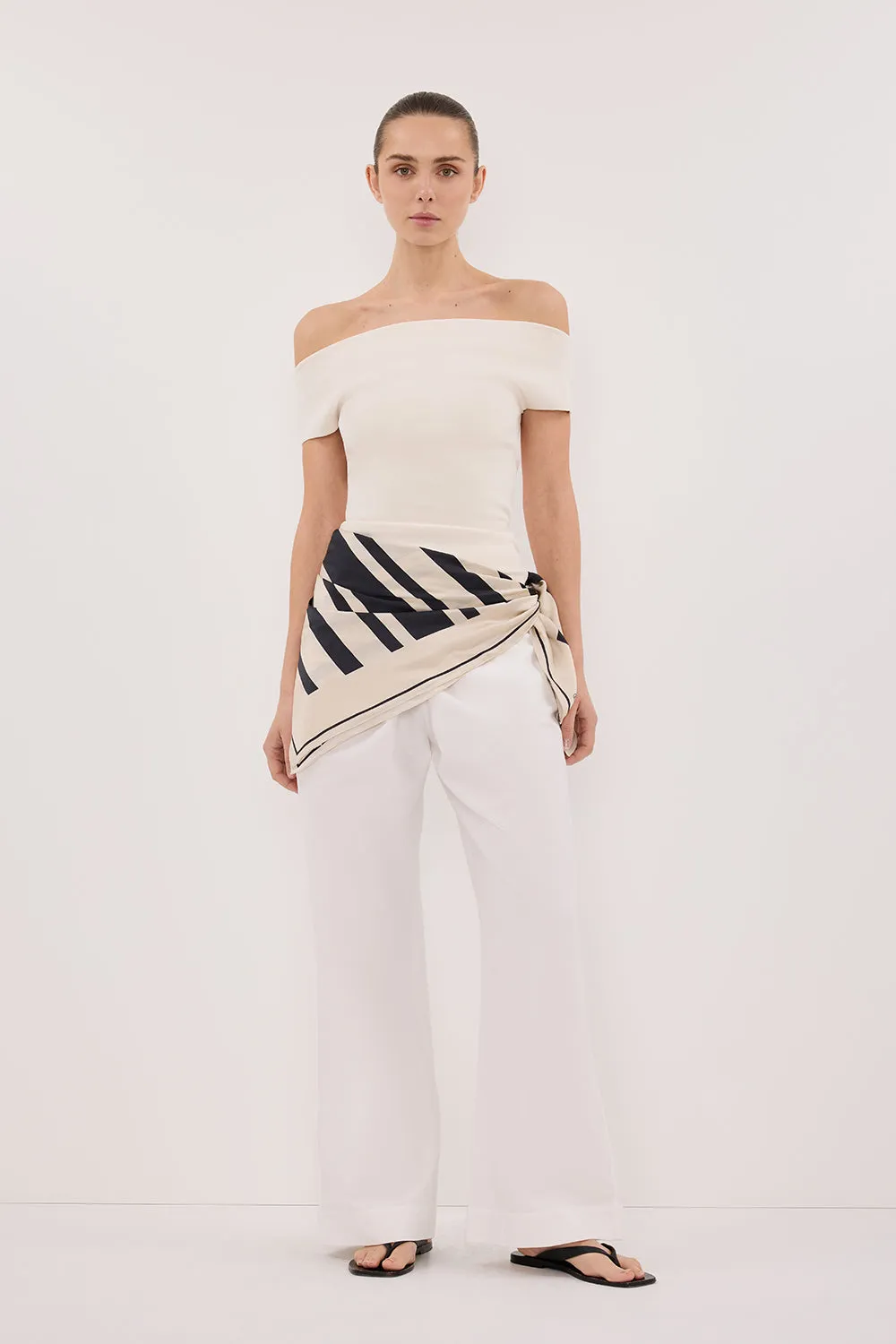 ASTRID PLASTER OFF SHOULDER KNIT TOP sold by Dissh