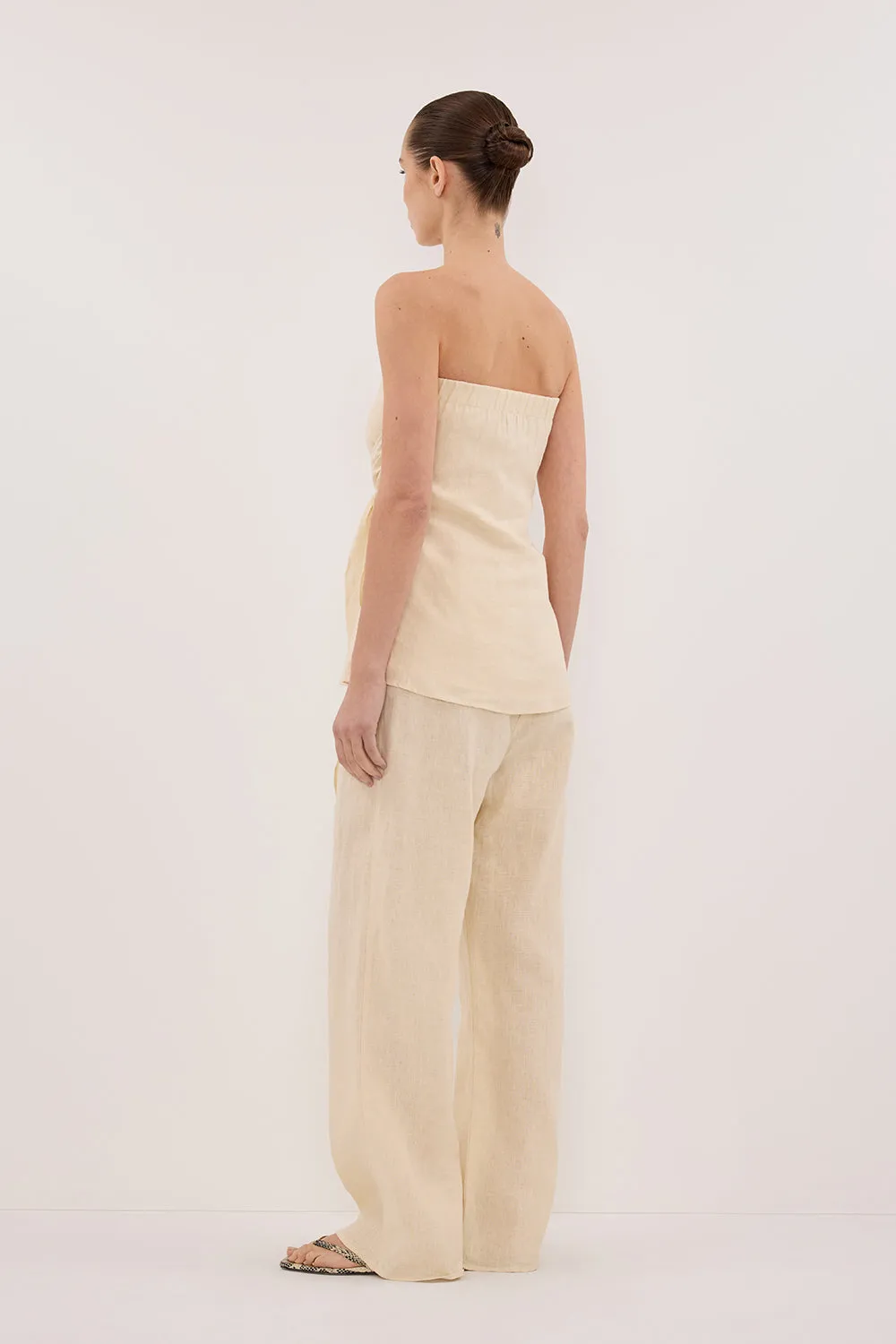 CARLA BUTTERMILK DRAWSTRING LINEN PANT sold by Dissh product image thumbnail 5