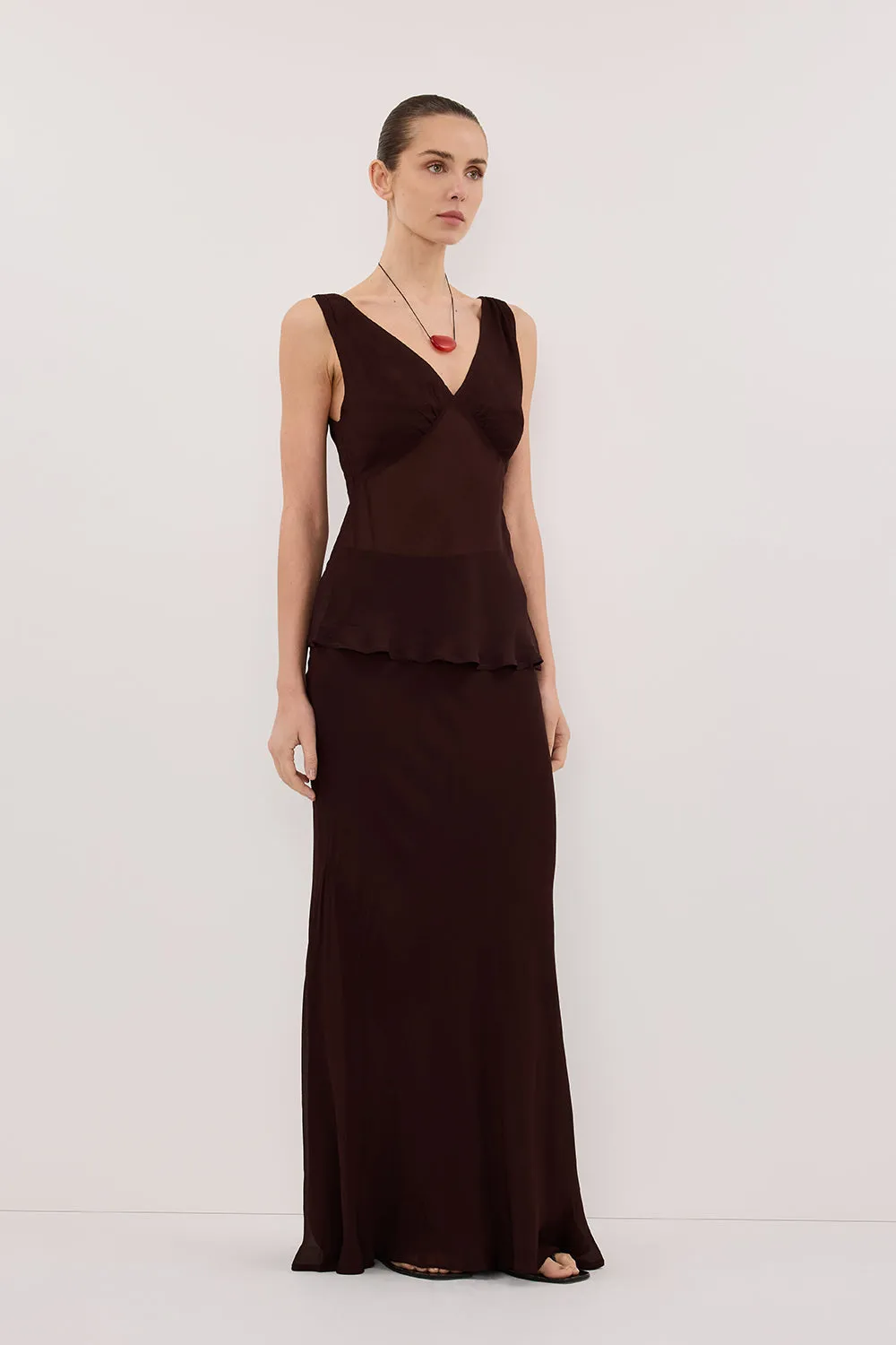 CARLY DARK CHOC MIDI SKIRT sold by Dissh product image thumbnail 2