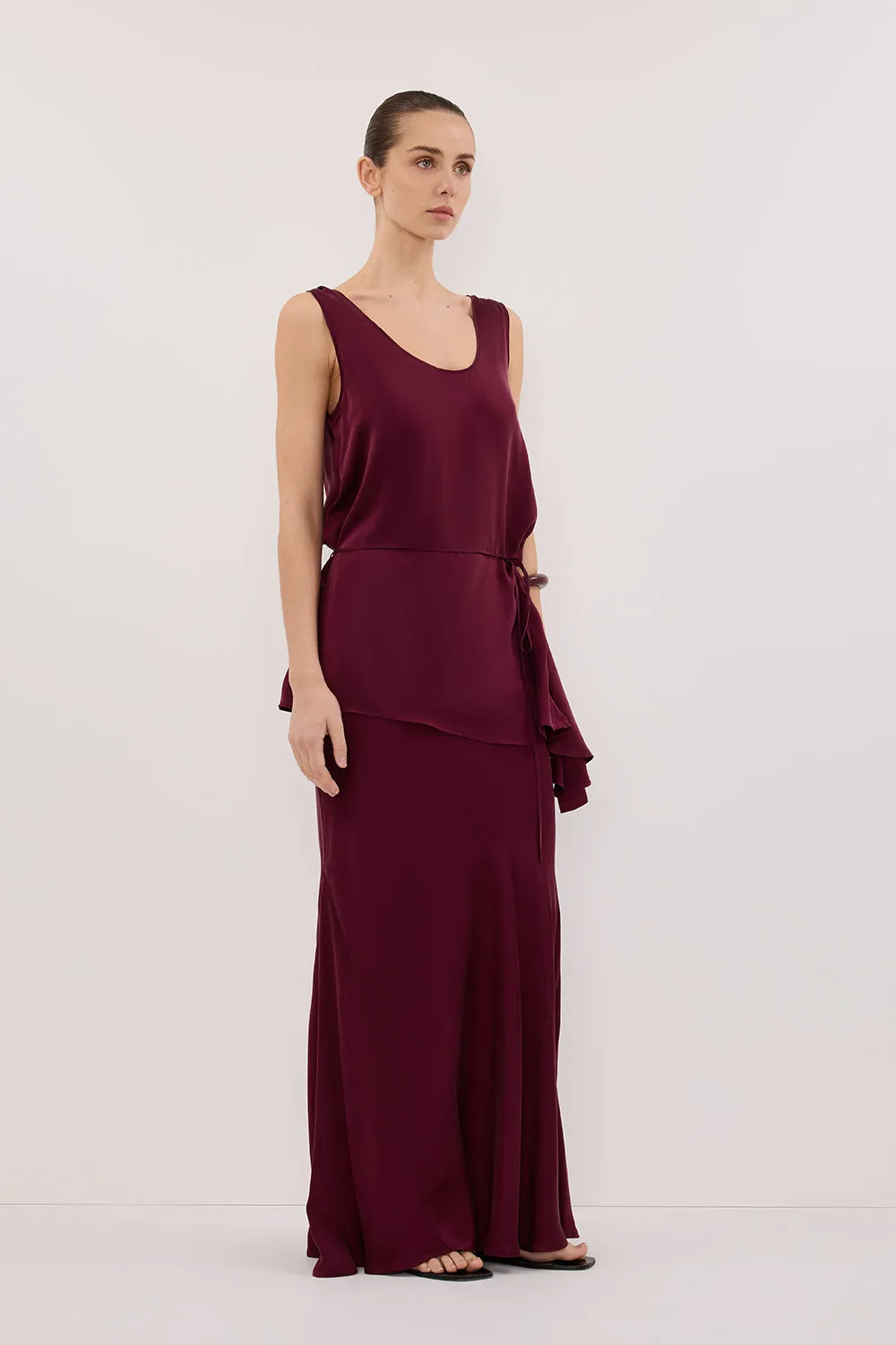 COLETTE MERLOT SILK MIDI SKIRT sold by Dissh product image thumbnail 3