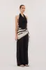 CARLENE BLACK SILK COWL NECK TOP sold by Dissh