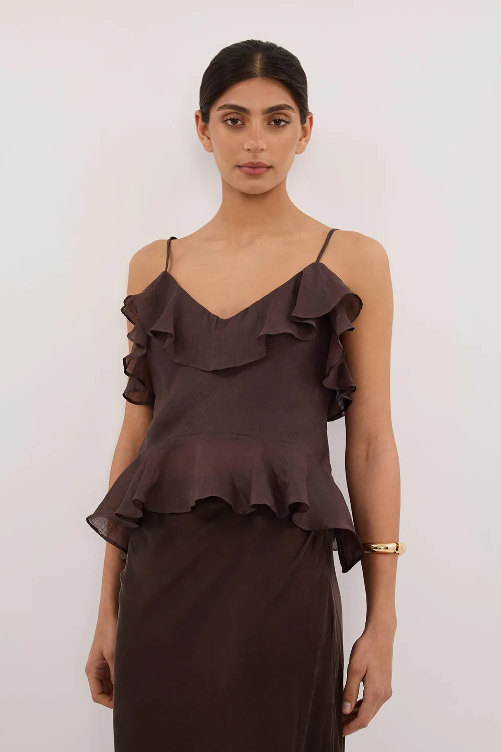 SARA DARK CHOC RAMIE CAMI TOP sold by Dissh product image thumbnail 3