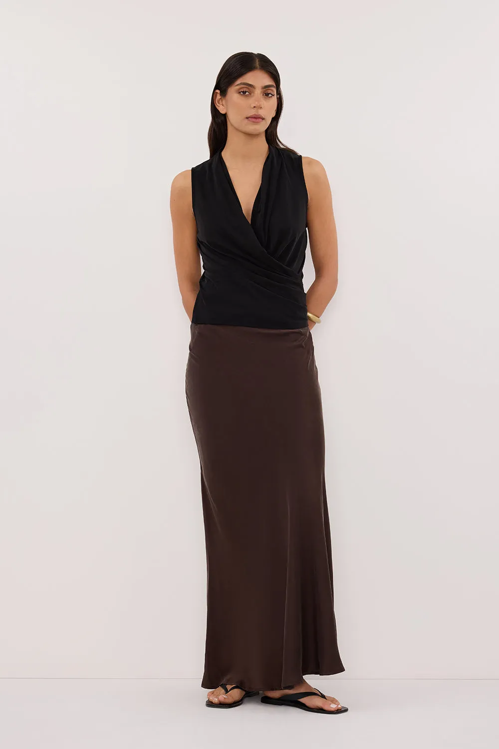 FELICITY BLACK SLEEVELESS WRAP TOP sold by Dissh product image thumbnail 2