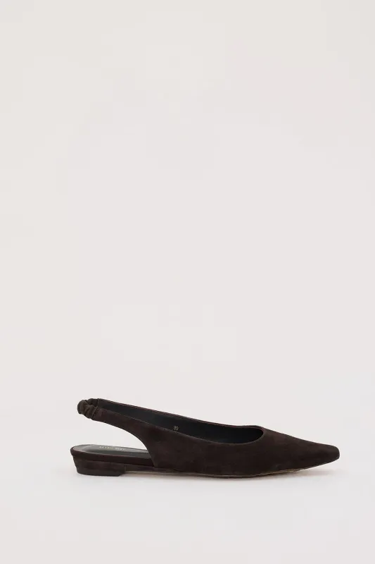 ALIAS MAE HAZEL CHOC SUEDE SLINGBACK FLAT sold by Dissh