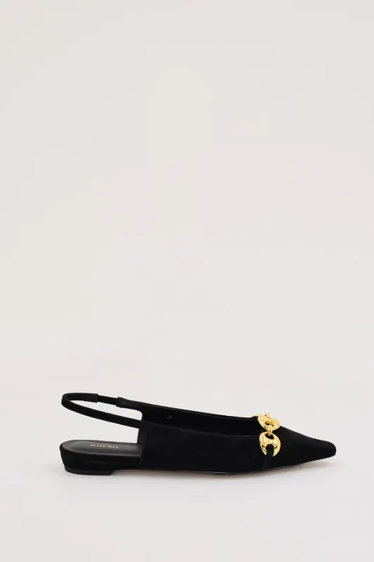 ALIAS MAE BLACK SUEDE HARRIET FLAT sold by Dissh